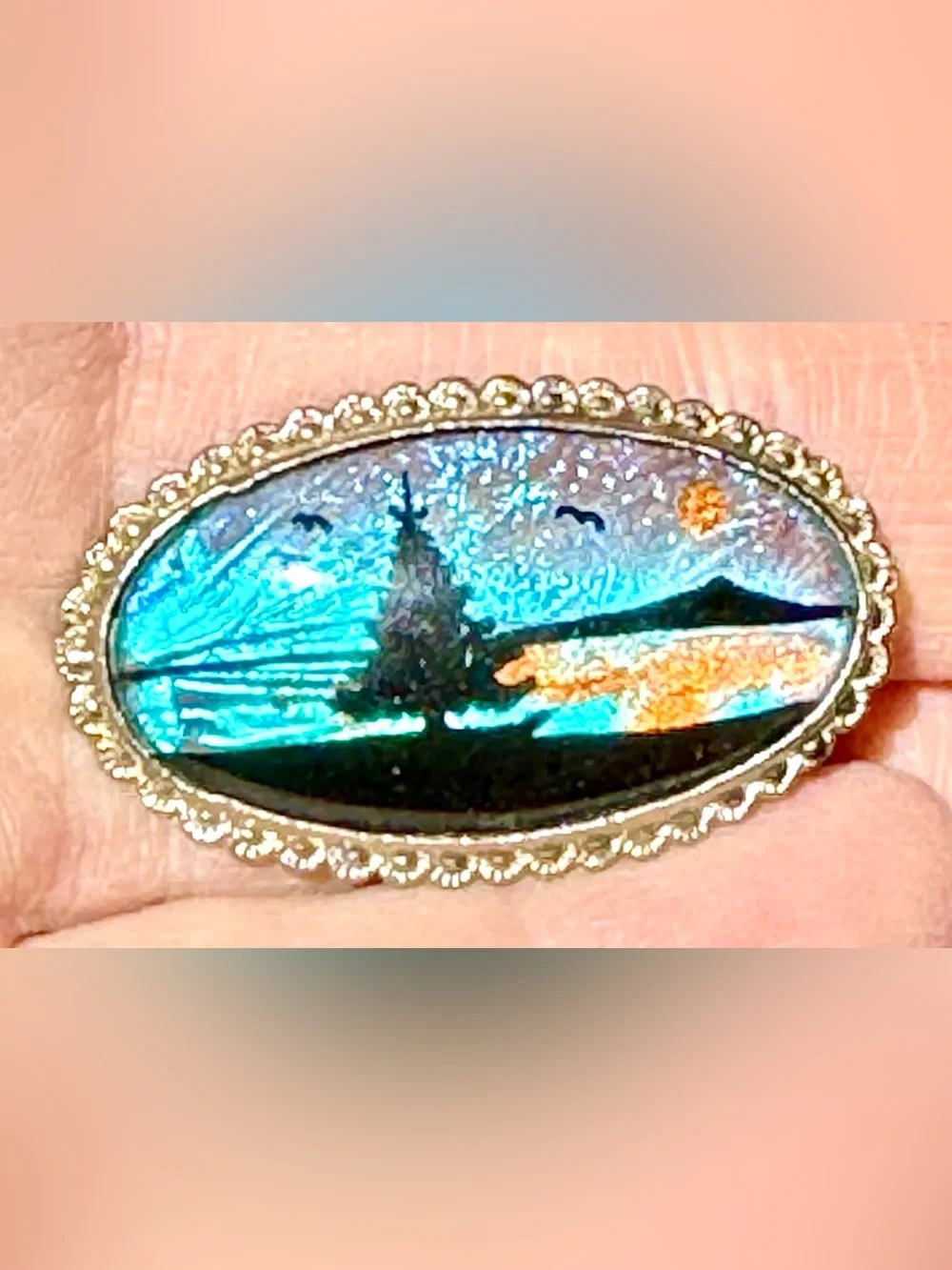 Vintage Butterfly Wing Brooch / Pin Stunning